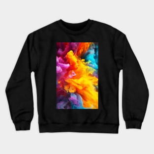 Spectrum Splash - Colorful Ink Drop Macro Abstract Art Crewneck Sweatshirt